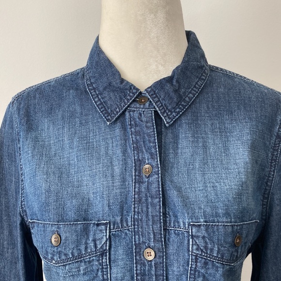 GAP Factory Denim Button Down Long Sleeve Shirt - Picture 3 of 11